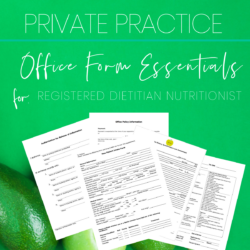 Registered Dietitian Nutritionist Private Practice office forms, Medical Nutrition Therapy Superbill, ICD, CPT, & G Code
