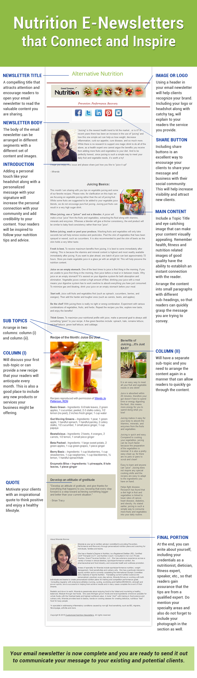 email newsletters template for nutrition